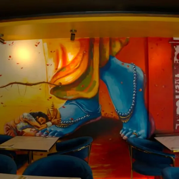 Tathastu restaurant mural installation