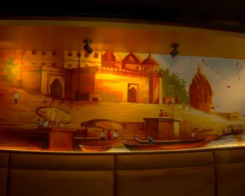 Tathastu wall mural featuring cultural motifs